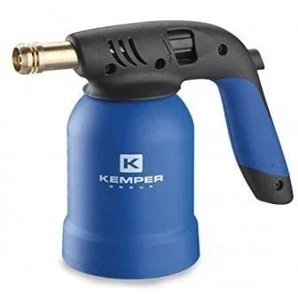 "BBQ hand gas burner with piezo lighter including gas canister image"