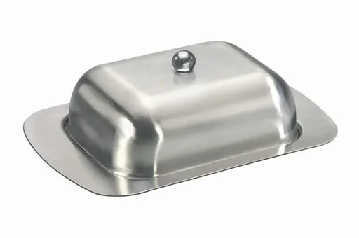 "Butter dish with lid, stainless steel, 250 g image"