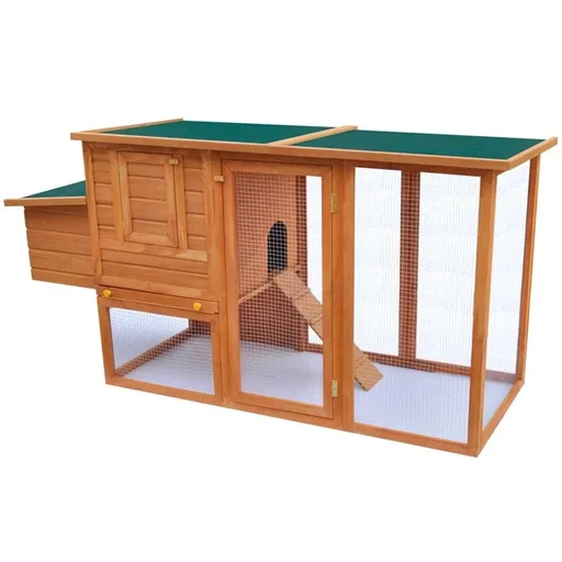 "Chicken run with night protection wood image"