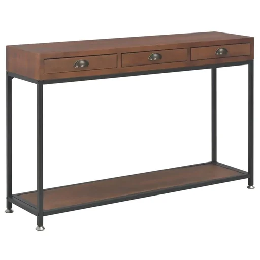 "Wall table with 3 drawers 120x30x76 cm solid pine image"
