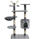 Cat scratching post with sisal scratching post 125 cm paw print grey
