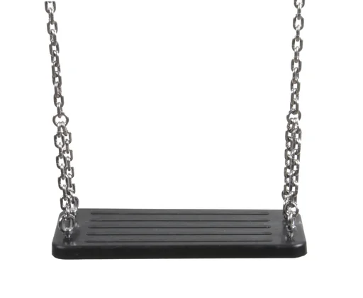 "Swing seat made of black rubber with galvanized chain 2.0 m image"