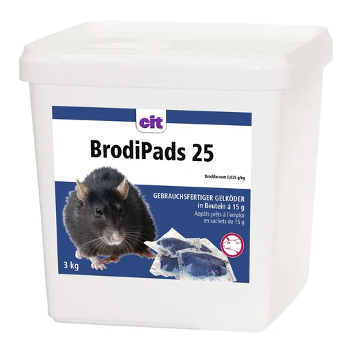 "Rat and mouse bait BrodiPads 25 - 3 kg Brodifacoum image"