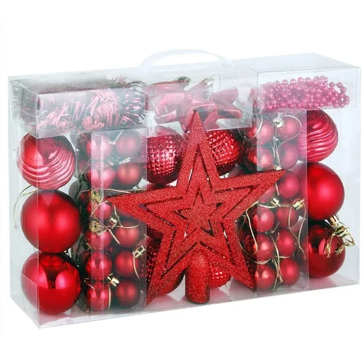 "Christmas tree decorations - Christmas tree decorations red 66 pieces. image"