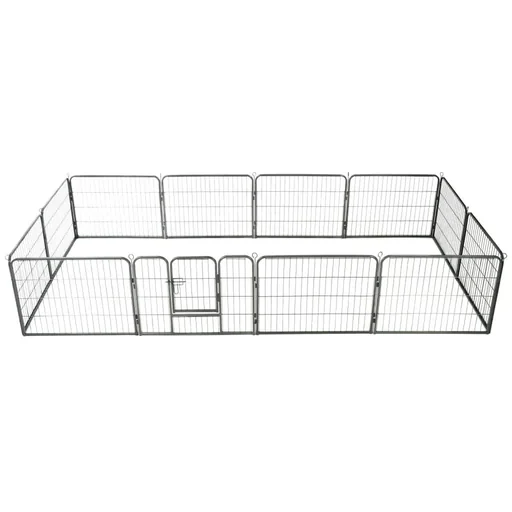 "Dog run 12 panels 80x60 cm black steel image"