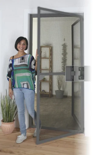 "Premium insect screen frame set for doors 120 x 240 cm, anthracite image"