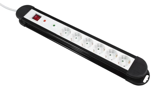 "6-way power strip with surge protection image"