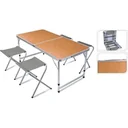 Folding camping table with 4 chairs - 120 x 60 x 40cm