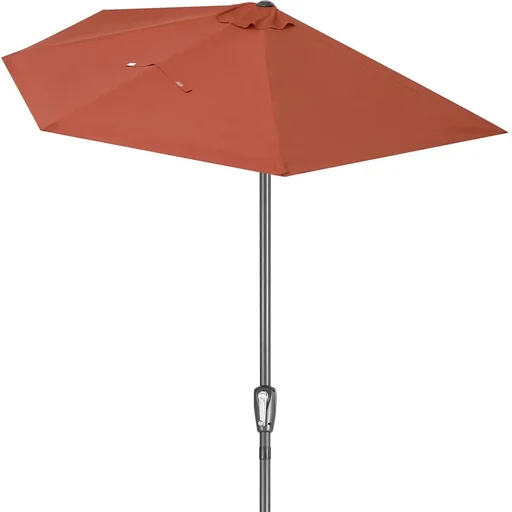 "Terracotta half-round parasol with UV protection 50+ image"