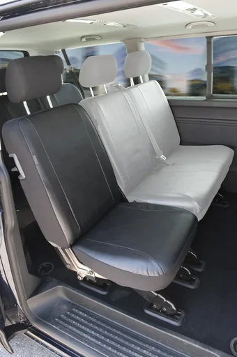 "Custom fit seat covers for VW T5 for single rear seat made of artificial leather from 04/2003 to 06/2015 image"