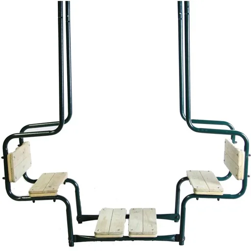 "Double swing seat metal - wooden seat image"