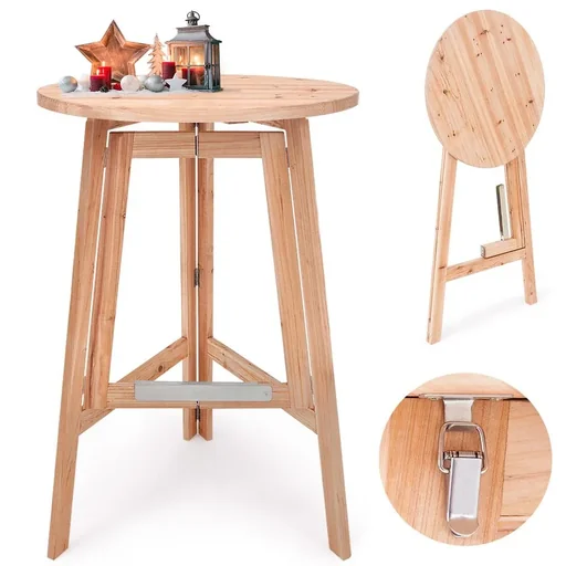 "Party bar table made of solid wood - foldable! image"