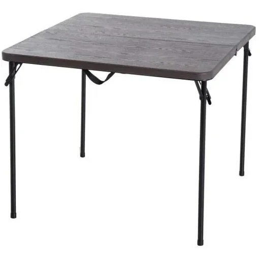 "Folding camping table 86x86cm metal coffee brown image"
