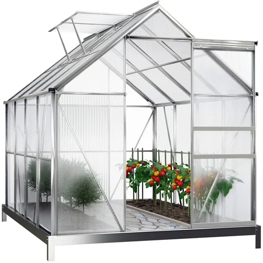 "Aluminum greenhouse 7.6 m³ with foundation image"