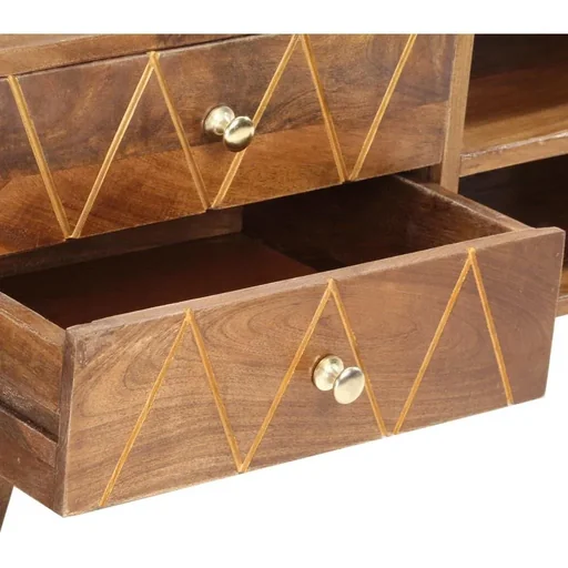 "TV cabinet 85x35x47 cm solid mango wood image"