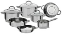 Montreal pot/pan set, silver, stainless steel, 10-piece