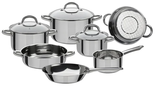 "Montreal pot/pan set, silver, stainless steel, 10-piece image"