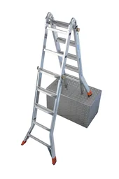 Telescopische vouwladder Alu, 4 x 5 sporten