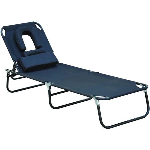 "Sun lounger garden lounger with face opening black image"