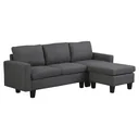 Corner sofa fabric sofa corner couch couch set with chaise longue L-shape linen grey
