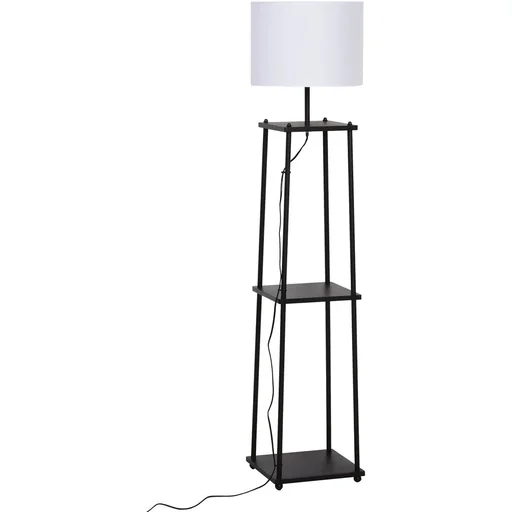 "Floor lamp with 3 shelves, black image"