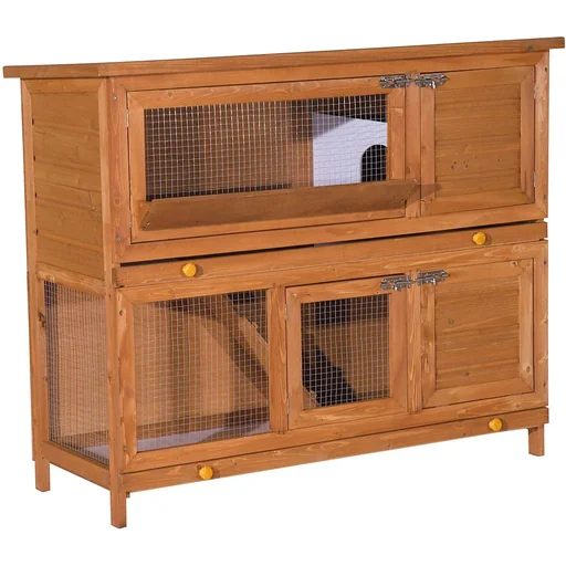 "Rabbit hutch, rabbit cage, rabbit hutch, double-decker image"