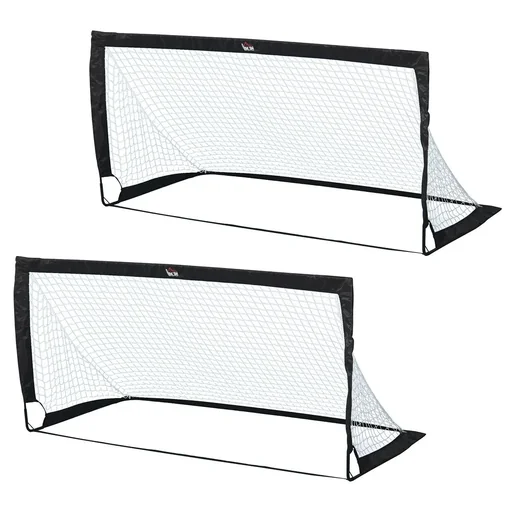 "Football goals, football net, set of 2 mini goals, foldable, steel, Tetrolon, black, 186 x 90 x 89 cm image"