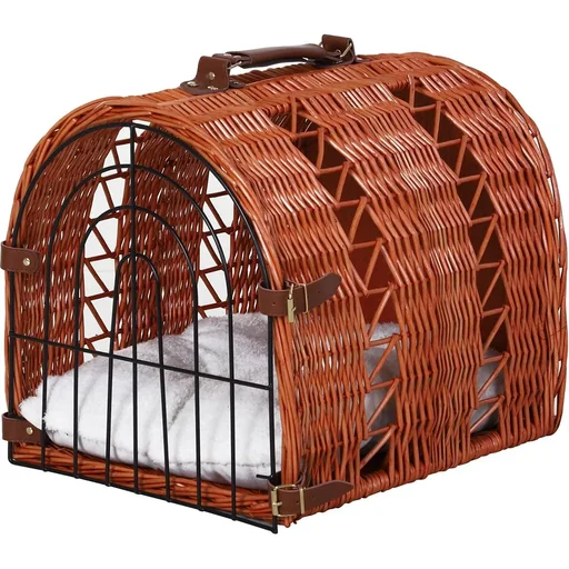 "Cat basket with carrying handle image"