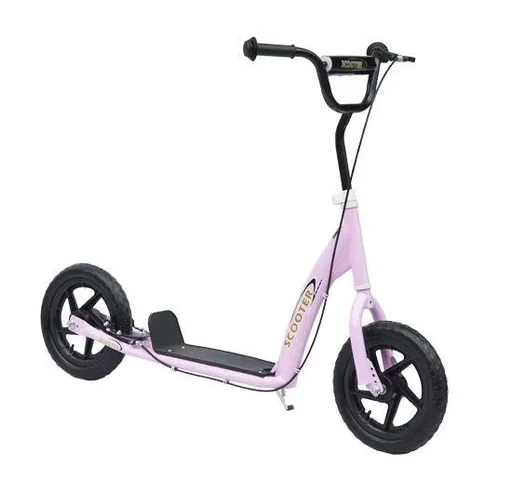 "Children's scooter, kick scooter, city scooter, children's scooter, kickboard, 12 inches, pink, 120 x 52 x 80-88 cm image"