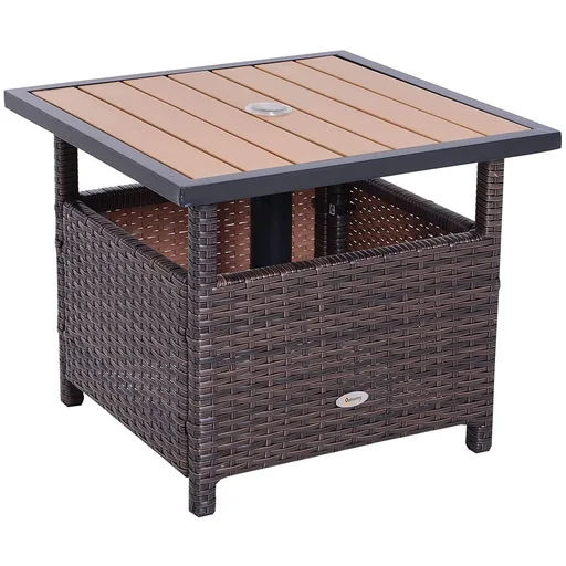 "Polyrattan side table garden table for parasol image"