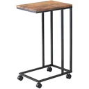 Side table - on wheels - Industrial - 70 x 40 x 30 cm - Black/Brown