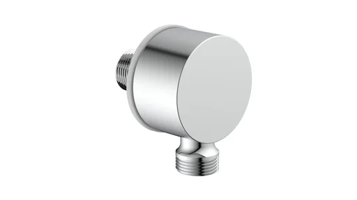 "Flush-mounted connection elbow CAEN, chrome image"