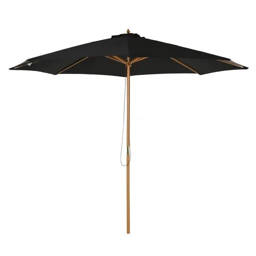 "Parasol wood 300 cm wooden parasol garden parasol balcony parasol bamboo black image"