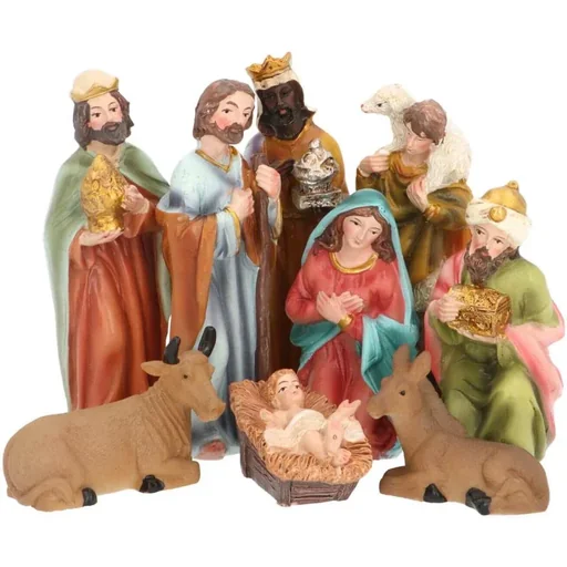 "Nativity figures - Christmas figures for the nativity scene - Set of 9 pieces image"