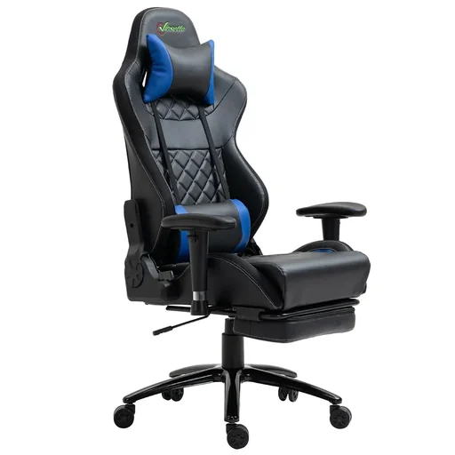 "Gaming chair with RGB LED lights rocker function office chair desk chair footrest ergonomic design modern heights image"