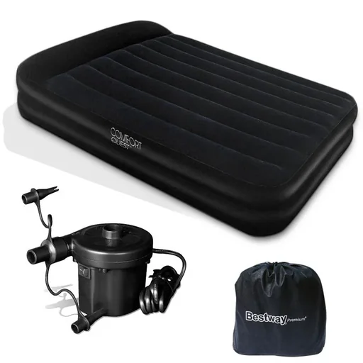 "Air bed 203x152x46 cm including air pump image"