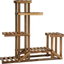 Plant shelf 6 levels Four-tiered flower shelf Flower staircase Flower stand Flower ladder Solid wood natural 98 x 28 x 96.5