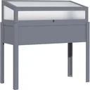 2-in-1 greenhouse and raised bed - Polycarbonate casing - Grey - 120 x 54 x 112/122 cm