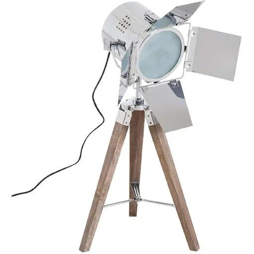 "Table lamp silver table lamp tripod retro lamp E14 image"