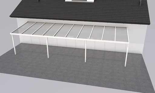 "Patio roof Premium, white, 10140 x 3060 mm - 10 mm laminated safety glass (VSG) image"