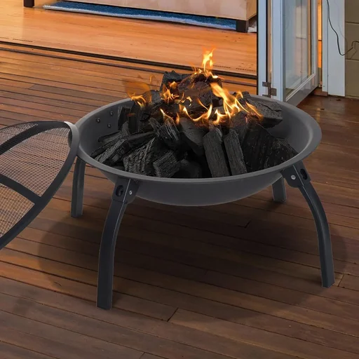"Fire bowl with spark guard black image"