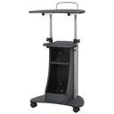 Laptop table laptop stand notebook table with wheels and storage space computer tablet height adjustable steel + MDF black