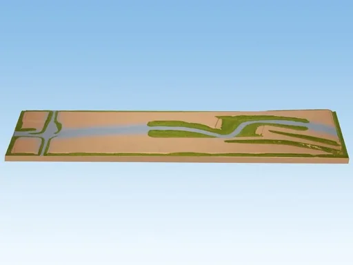 "Add-on apron - 140 x 31 cm, can be shortened to 125 cm, N, Z gauge, colored and grassed, on wooden frame image"