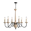 Chandelier hanging lamp 6-light pendant lamp with glass royal traditional classic with 6 arms, steel, black+Ho