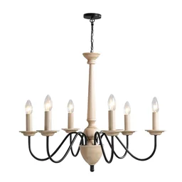 Kroonluchter hanglamp 6-armig pendellamp met glas koninklijk traditioneel