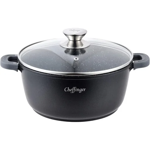 "Cheffinger cooking pot / deep pot with lid - 24 cm image"