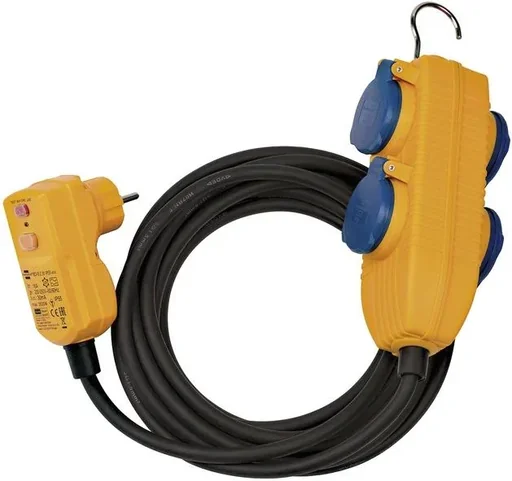 "4-way socket block for outdoor use, 5m, IP54 image"