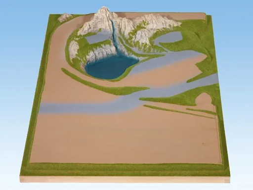 "Attachment left - 69 x 100 cm, approx. 16 cm high, N, Z gauge, colored and grassed, on wooden frame image"