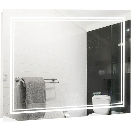 "Bathroom mirror with LED lighting 80 cm x 7 cm x 60 cm image"