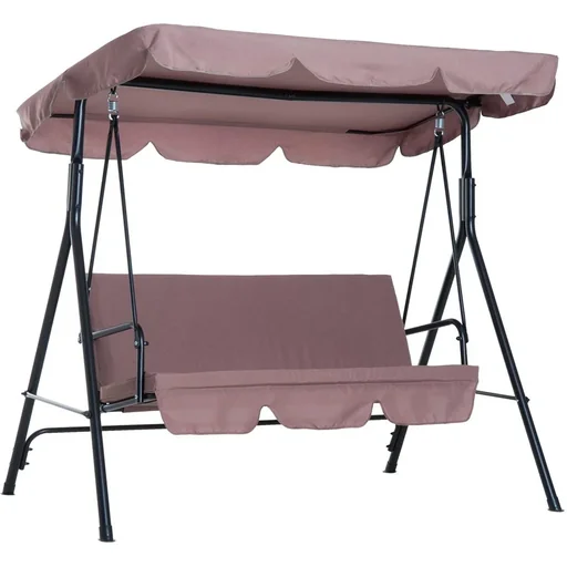 "Hollywood swing garden swing 3-seater brown image"
